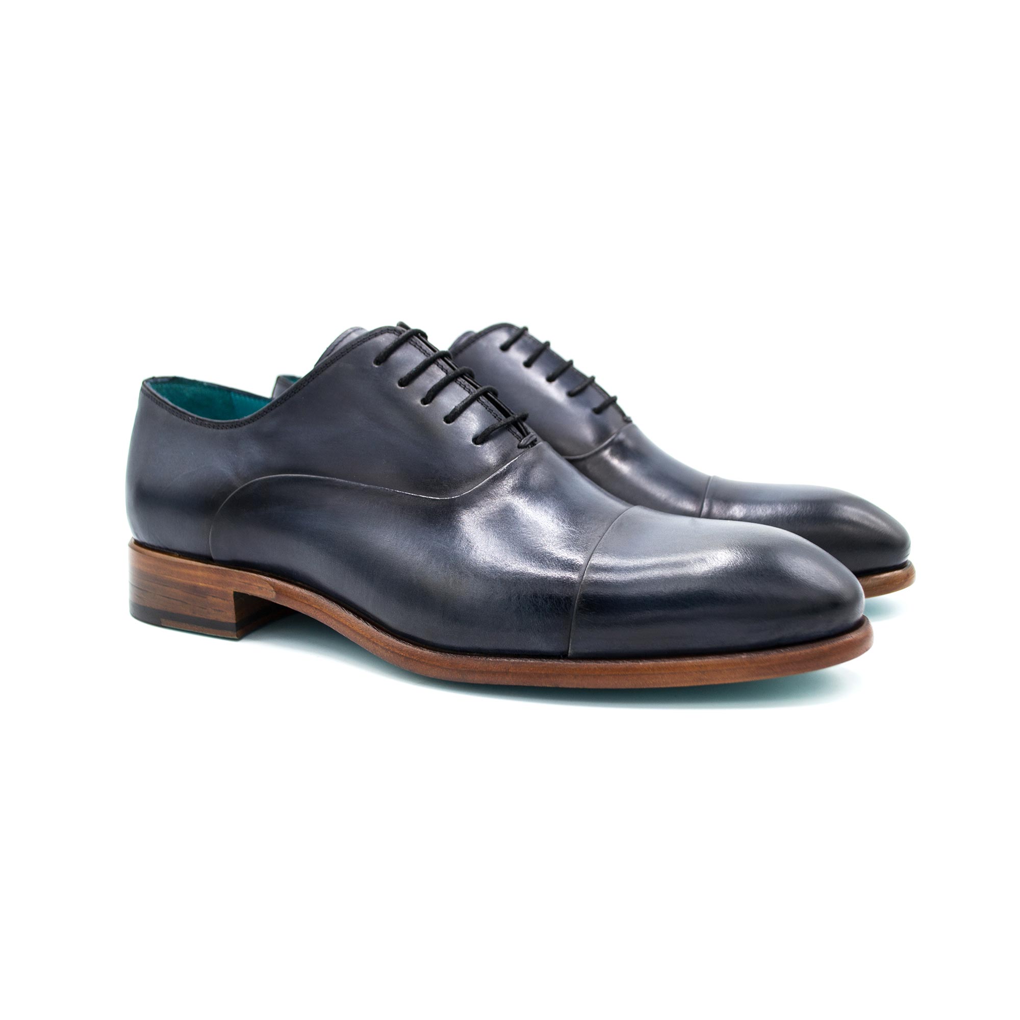 Night Blue Patina Oxford Shoes | Zerbay Collection